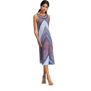 Three‎ Pink Hearts Multicolor Geometric  Patterned Dress Y2K Style